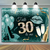 Cyan Funkeln Bokeh 30 Glücklich Geburtstag Party Hintergrund